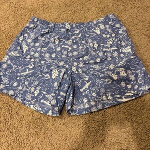 Columbia PFG Omni shade men’s Fish Print swim trunks XL Blue Swimwear